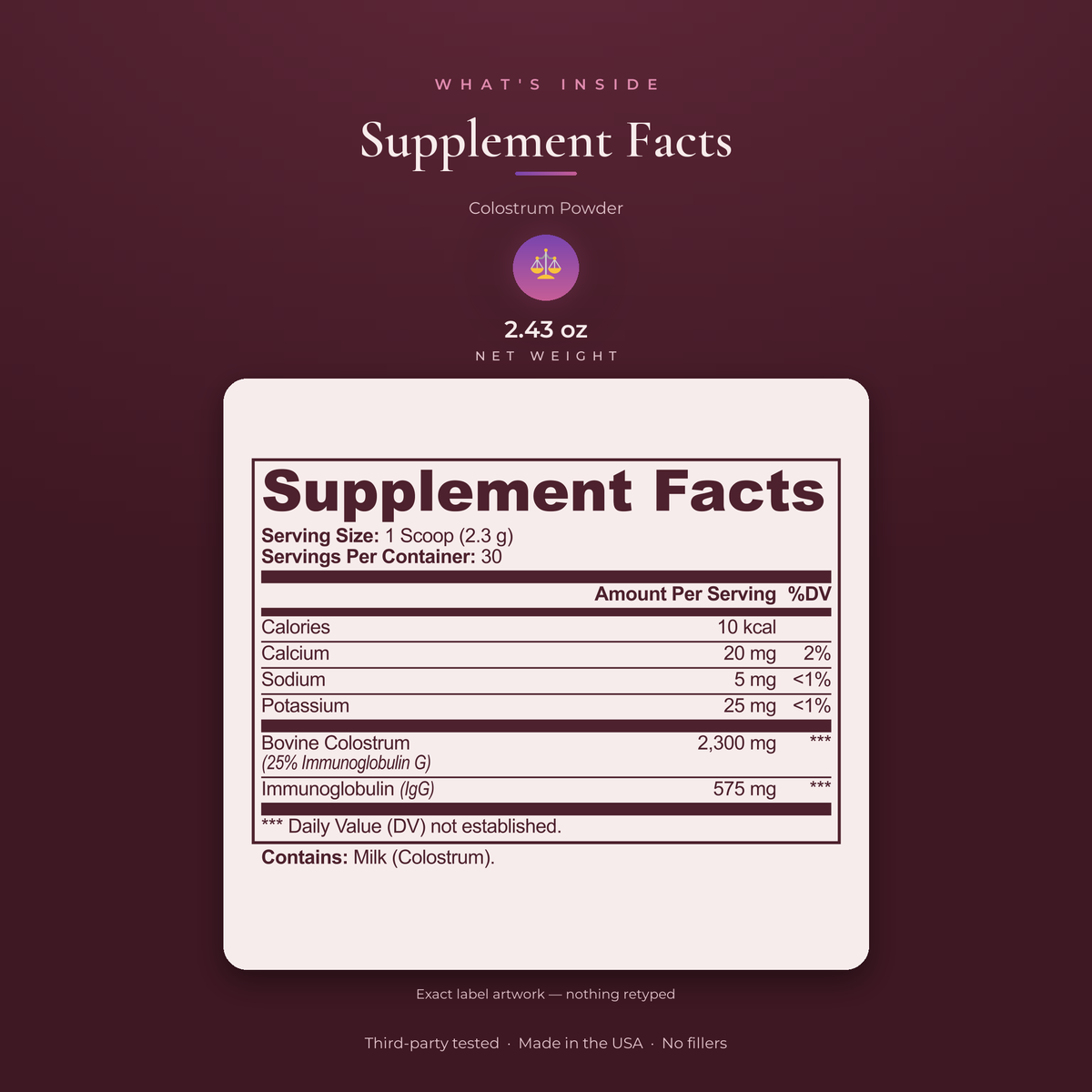 Colostrum Powder — Austin Bloome product image 2