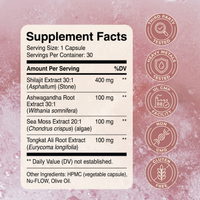 Shilajit Adaptogen Complex — Supplement Facts