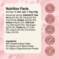 Vitality Mushroom Coffee (Medium Roast) — Supplement Facts
