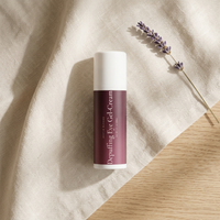 Depuffing Eye Gel-Cream — linen flat lay with lavender