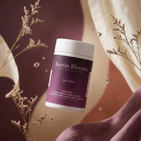 Sea Moss — editorial floating scene with dried florals and water droplets