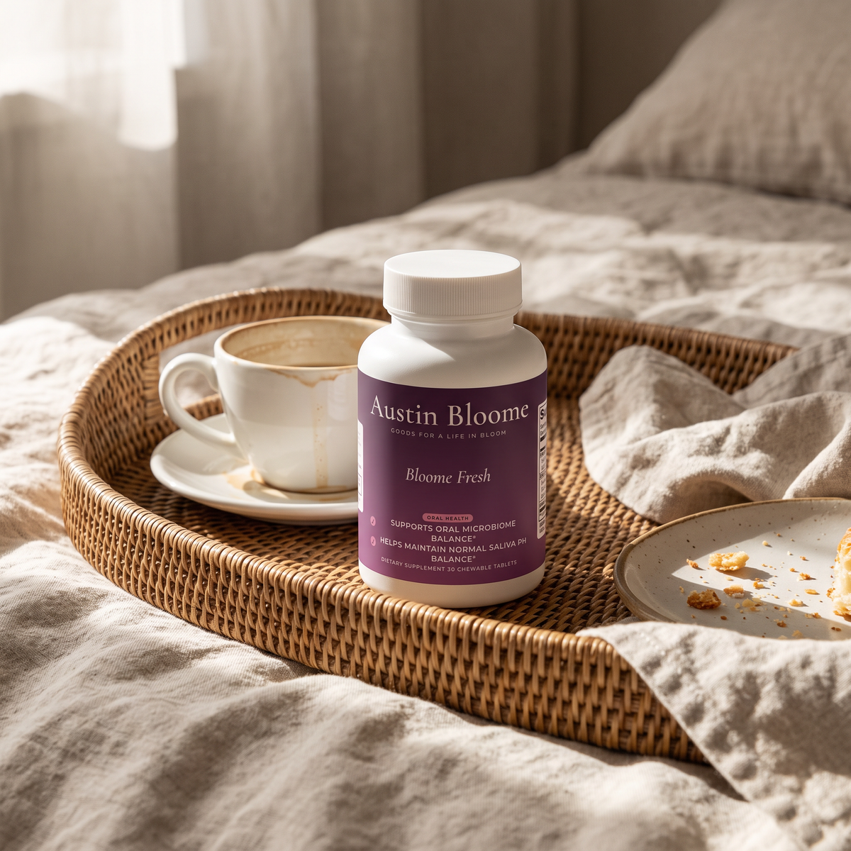 Bloome Fresh — rattan breakfast tray