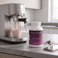 CoQ10 Ubiquinone — espresso counter pre-commute scene